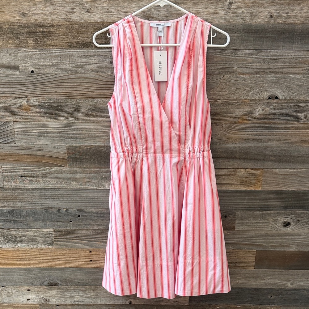 Derek Lam 10 Crosby Red Stripe Benibana Dress in Multi Size 4 NWT - Picture 3 of 12